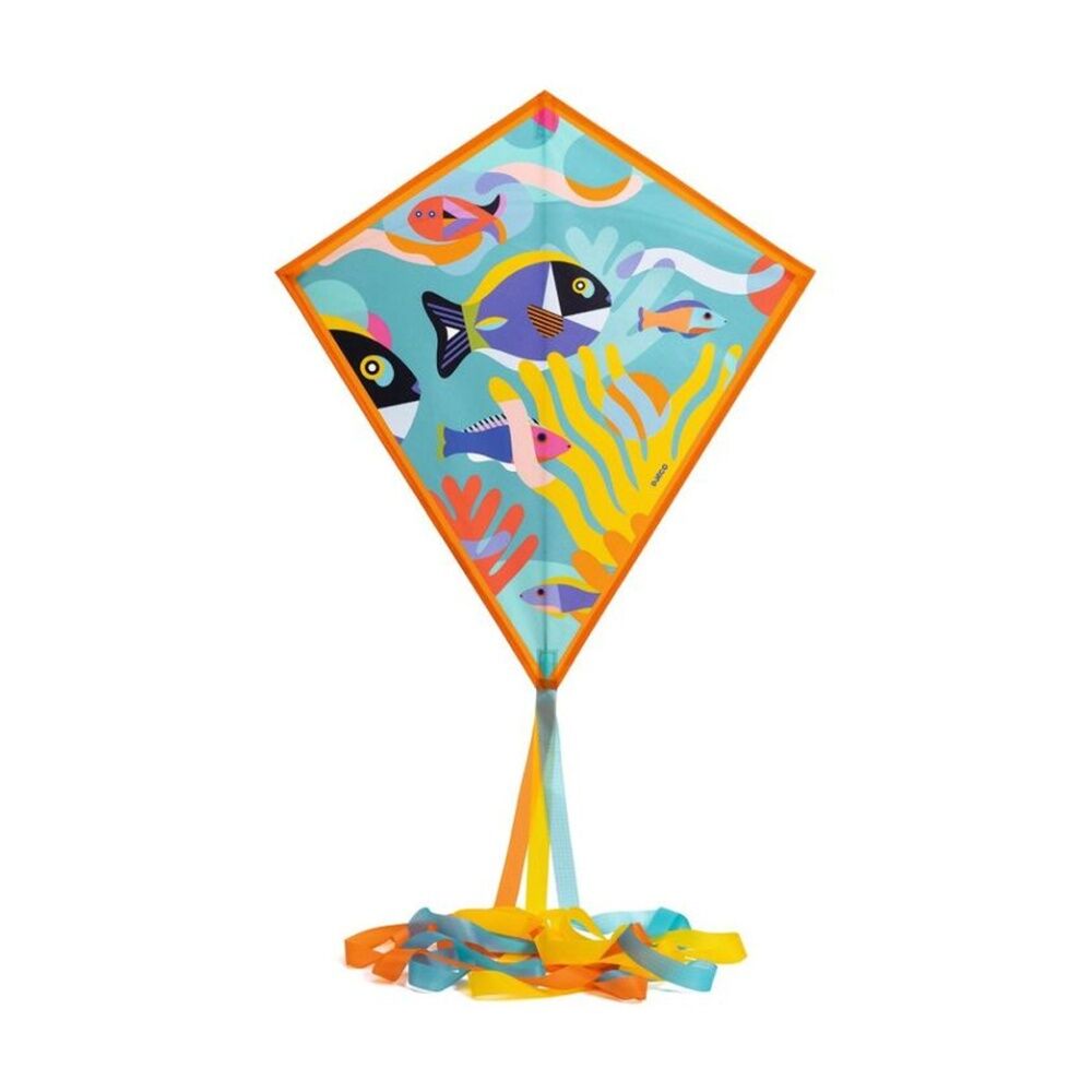 4PK Djeco Ocean Kite Colourful Easy Assemble Lightweight Flying Toy Kids 5+