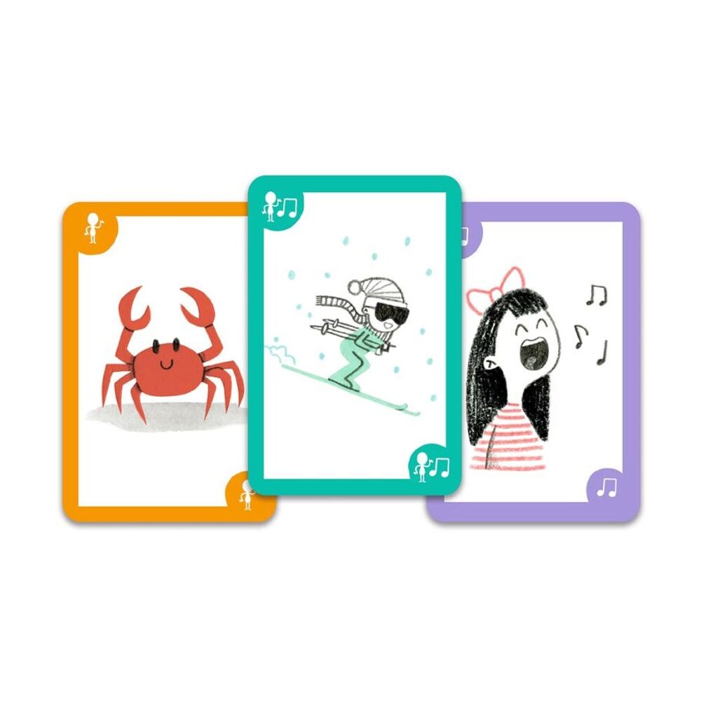 Djeco Puick-Puick Guessing Game With 120 Mime Ideas For Kids Portable 5y+