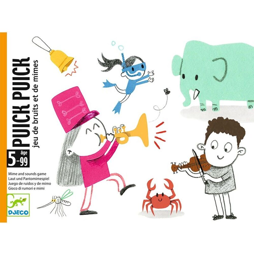Djeco Puick-Puick Guessing Game With 120 Mime Ideas For Kids Portable 5y+