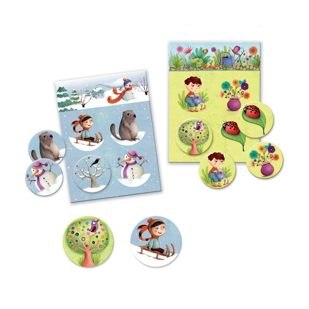 30pc Djeco Lotto 4 Seasons Game Educational Board Play 2+ Years