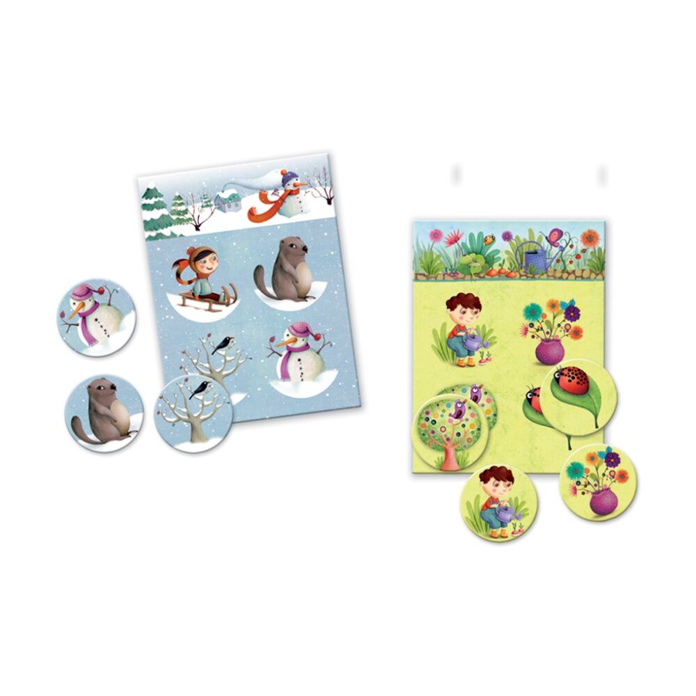 30pc Djeco Lotto 4 Seasons Game Educational Board Play 2+ Years