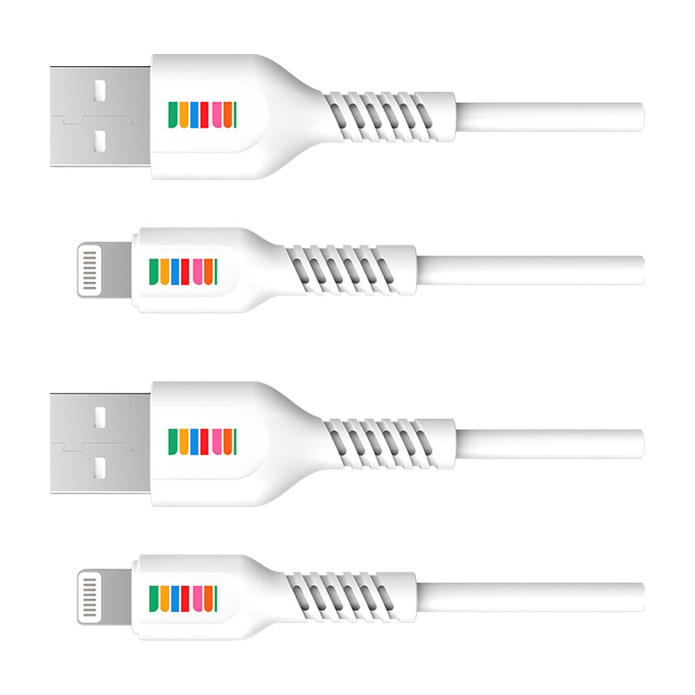 2PK Dull Co. USB-A to MFi Certified Lightning Charging Cable Apple Compatible 2m