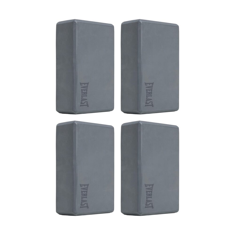 4PK Everlast Foam Yoga Block Lightweight Durable Fitness Equipment Grey