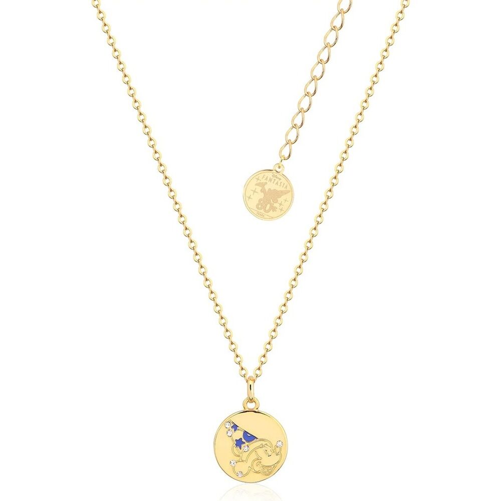 Couture Kingdom Disney Fantasia Sorcerer Mickey Medallion Necklace 14k Gold