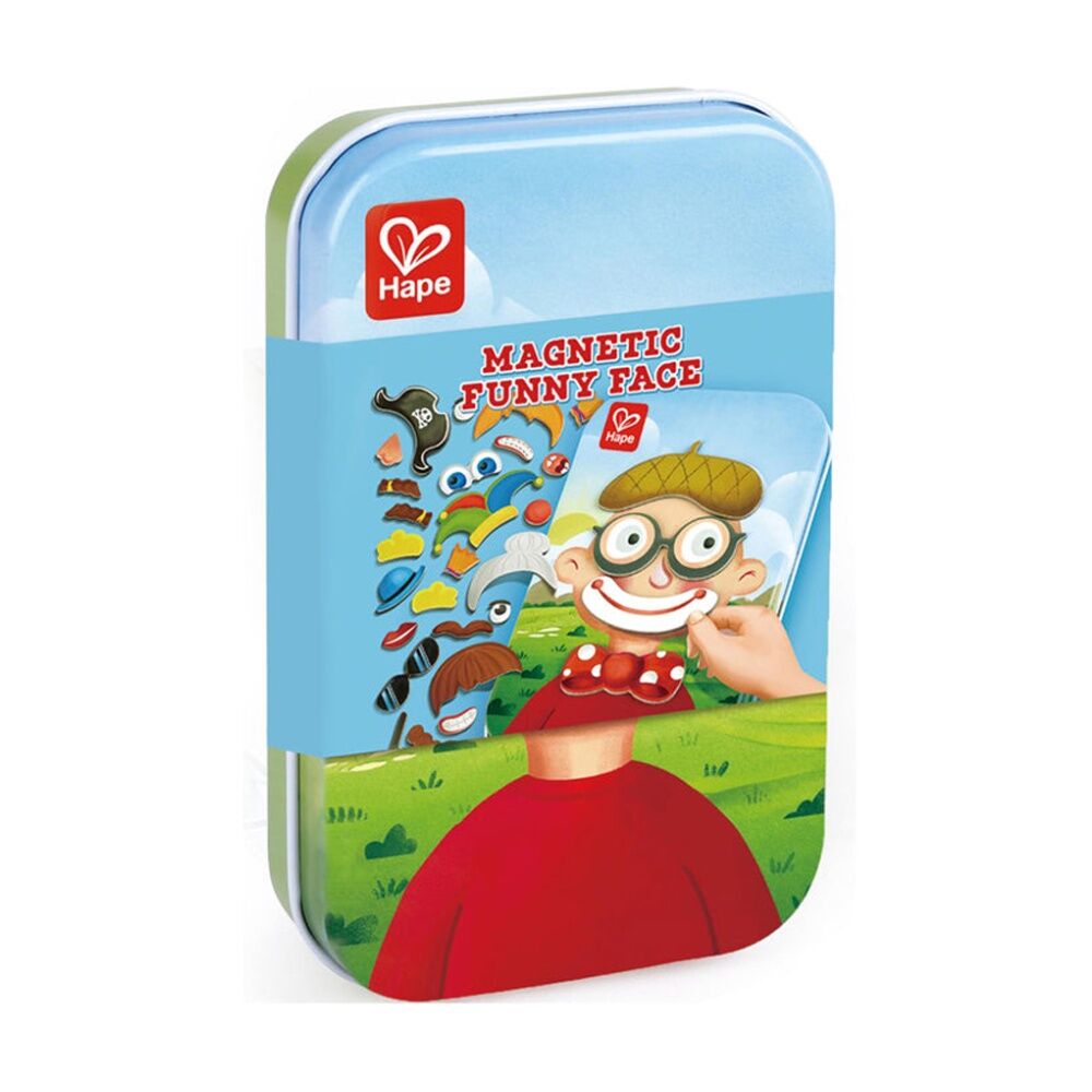 3PK Hape Magnetic Funny Face Wooden Puzzle Toy Game 3y+ Multicolour