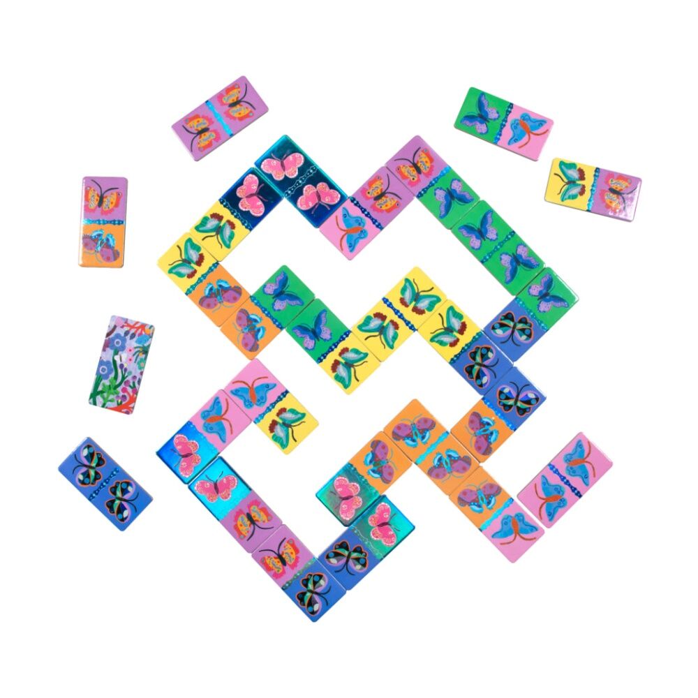 28pc eeBoo Giant Shiny Butterfly Design Dominoes Game Early Learning 3y+