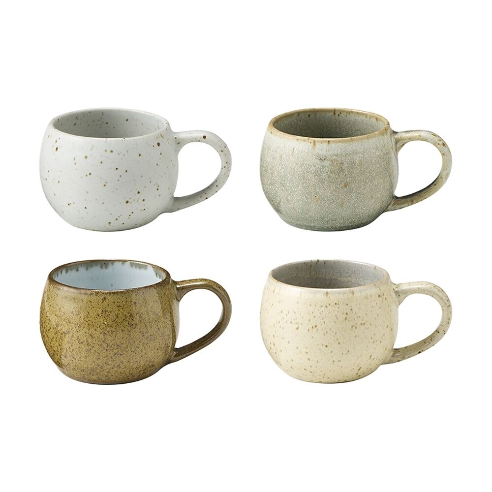 2x 4pc Ecology Elm Kitchenware Espresso Cups Speckled Earth Tones 120ml