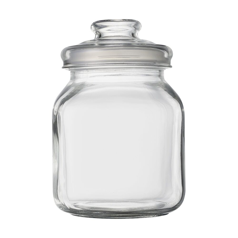 2PK Ecology Riserva Square Kitchen Pantry Jar With Airtight Lid 2L