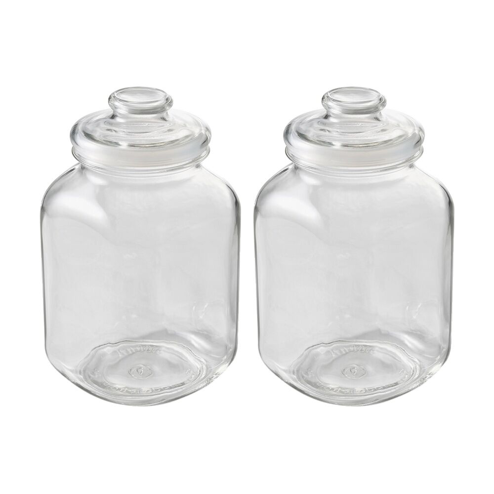2PK Ecology Riserva Square Kitchen Pantry Jar With Airtight Lid 3.1L