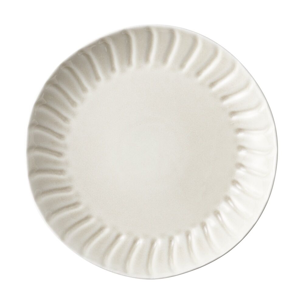 2PK Ecology Ritual Rippled Porcelain Dinner Plate Frost Off White 26.5cm
