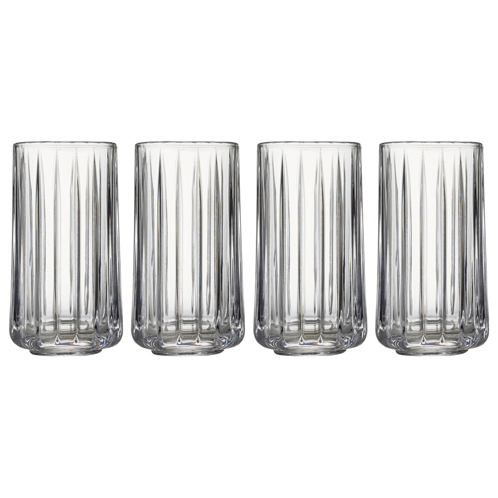 4pc Ecology Lineaire Glass Hi Ball Tumbler Set Drinkware 320ml
