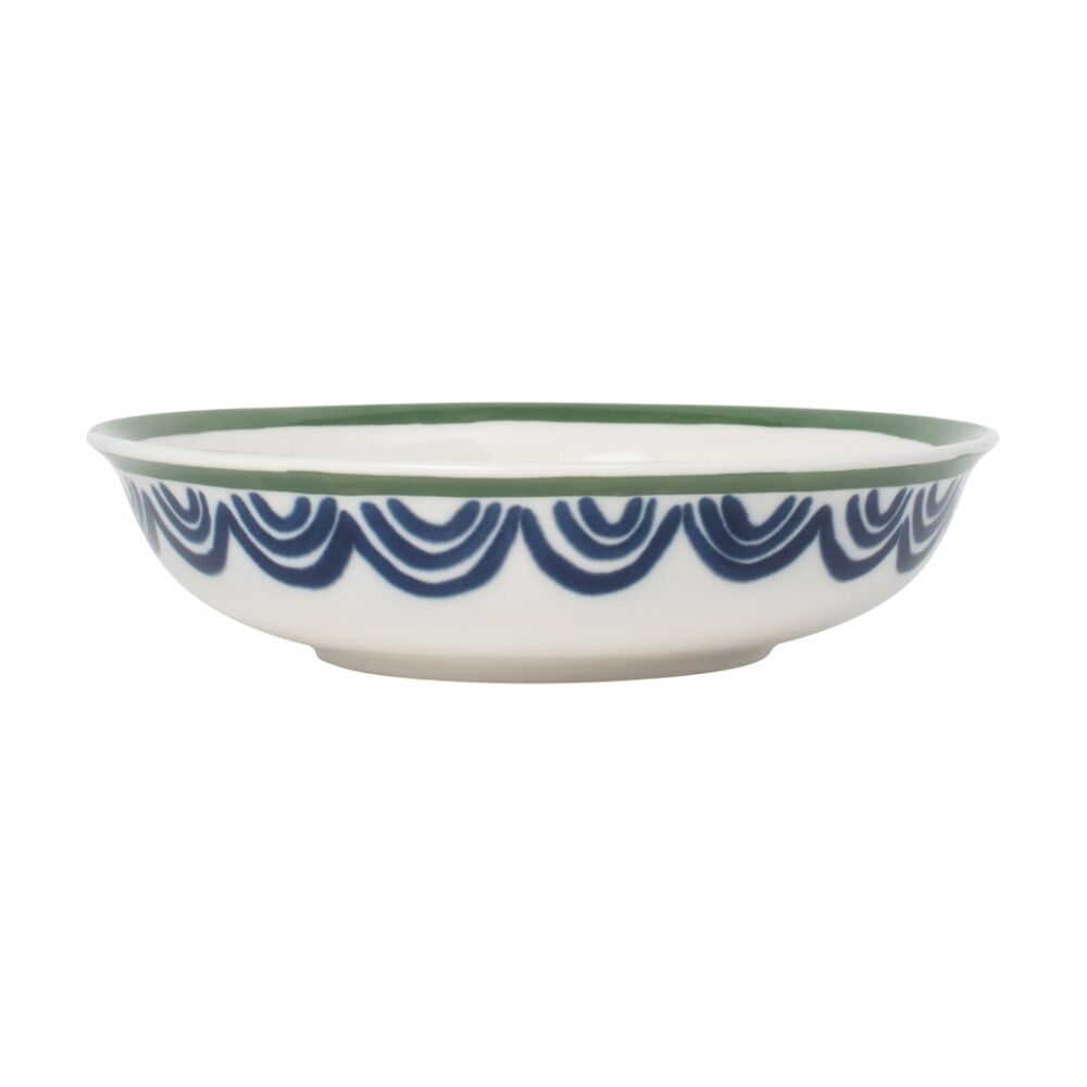 8PK Ecology Laurus Stoneware Bowl Serveware Blue Green Fern Motif 15cm
