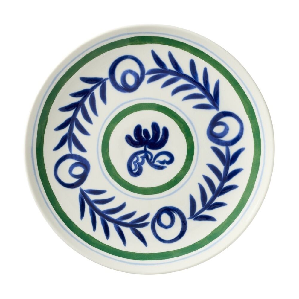 Ecology Laurus Round Platter 35cm Stoneware Blue Green Fern Pattern