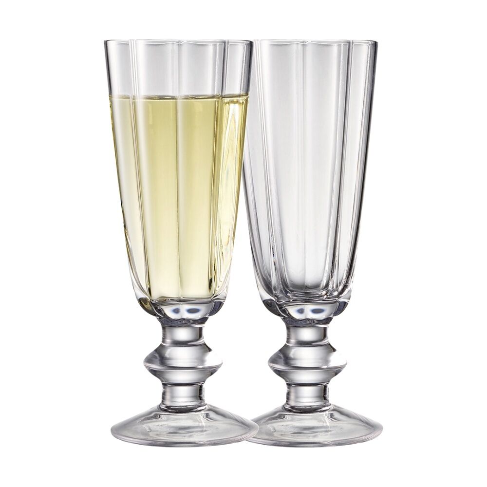 4pc Ecology Ellery Champagne Set Fluted Stemmed Glassware 290ml