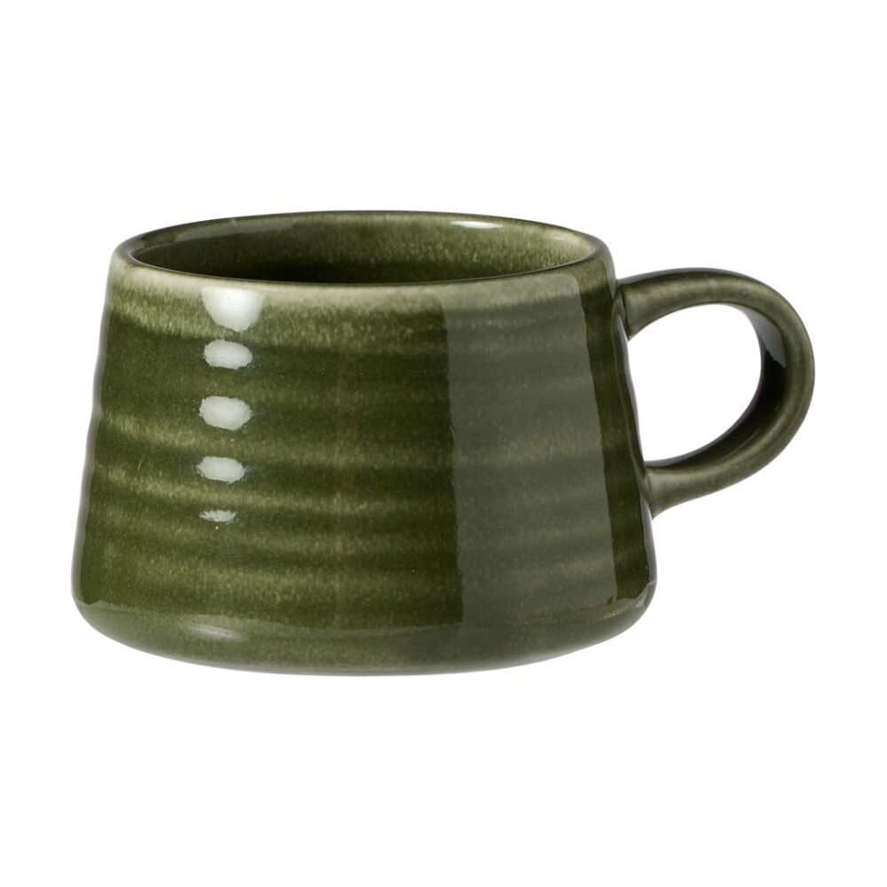 4PK Ecology Ottawa Stoneware Macchiato Cup Rustic Mug Moss Green 85ml