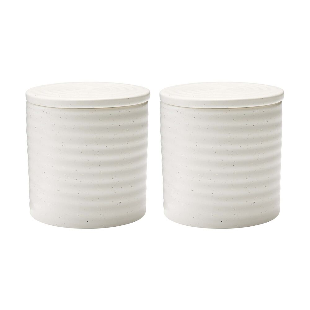 2PK Ecology Ottawa Stoneware Butter Keeper Rustic Dish Calico 10cm
