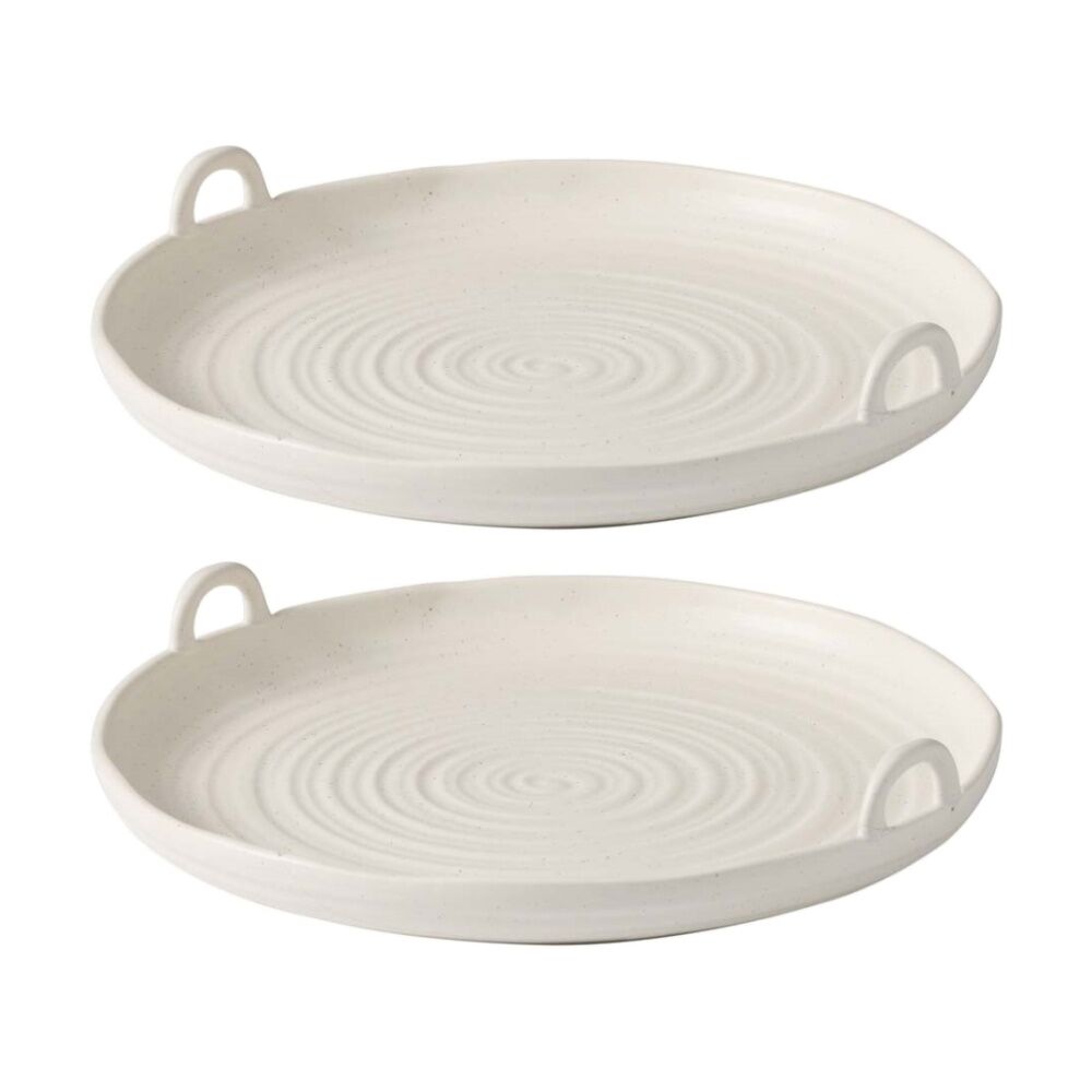 2PK Ecology Ottawa Stoneware Serving Platter Dish With Handles Calico 30cm