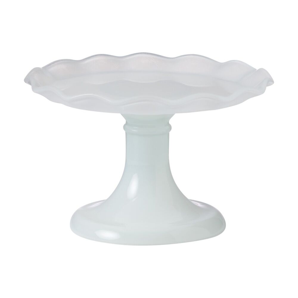 Ecology Ruffle Glass Cake Stand High Gloss Serveware White 33x12.5cm