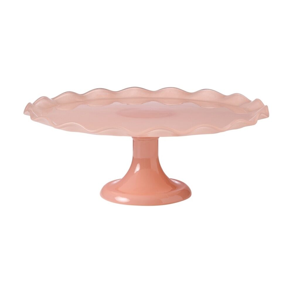 2PK Ecology Ruffle Glass Cake Stand High Gloss Serveware Petal 20x12.5cm