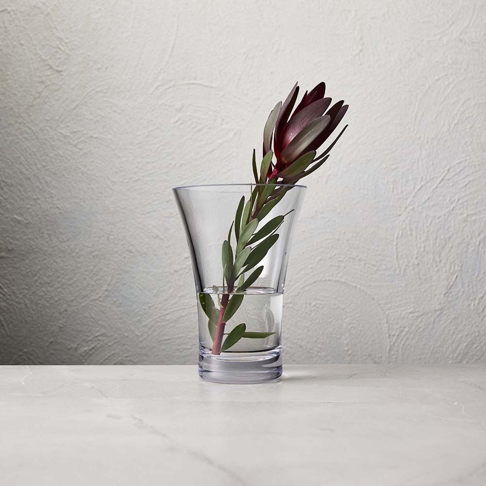 Ecology Fleur Flared Vase Soda Lime Glass Stylish Home Decor 18cm