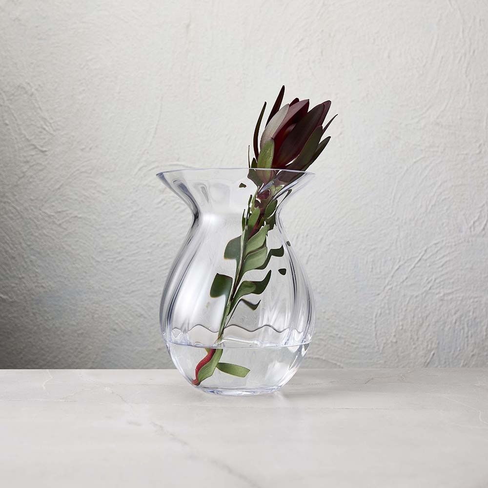 2PK Ecology Fleur Posy Optic Vase Soda Lime Glass Home Decor 20cm