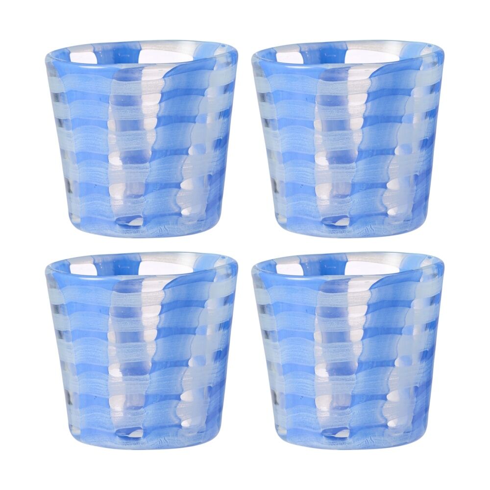4PK Ecology Papyrus Glass Tealight Candle Holder Home Decor Skylark 10.5cm