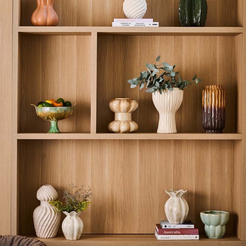 Ecology Dune Ceramic Vase Sculptural Home Decor Toffee 26.8cm