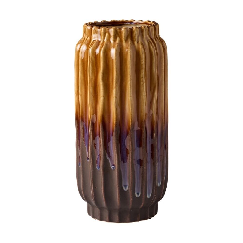 Ecology Isla Ceramic Vase High Gloss Glaze Tonal Home Decor 15.5x33cm