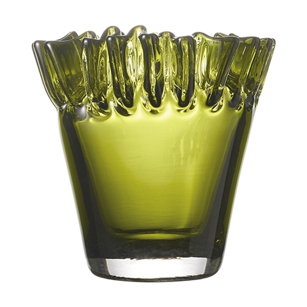 Ecology Tousle Decorative Edges Fluted Flower Vase Meadow Green 14cm