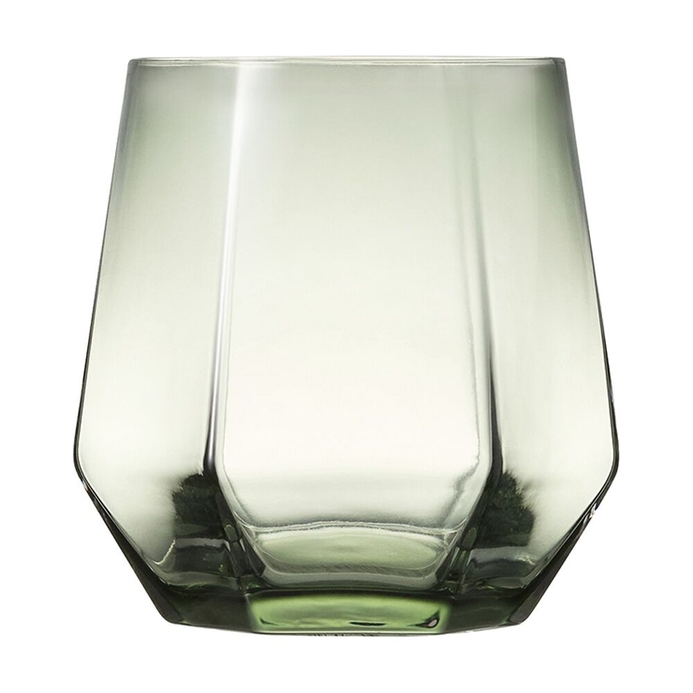 4pc Ecology Jemma Geometric Tumbler Glass Set Willow Smokey Green 390ml