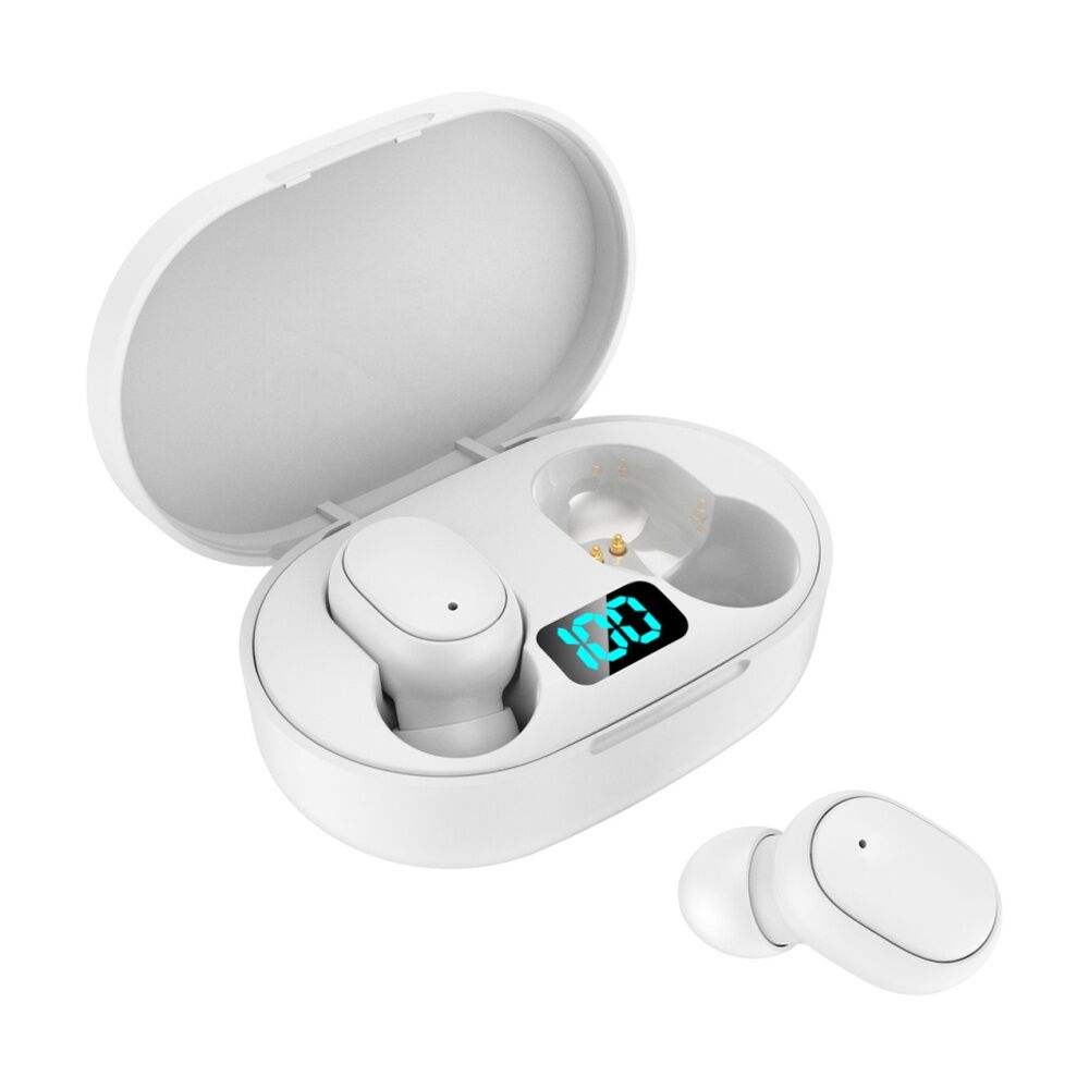 2PK Laser True Wireless In-Ear Earphones LED Display Bluetooth Stereo White