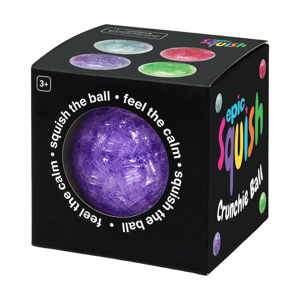 3PK Epic Squish Crunchie Ball Assorted Textured Sensory Toy Kids 3y+