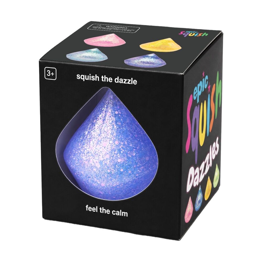 3PK Epic Squish Dazzles Assrtd Glitter Slow Rising Sensory Toy Kids 3y+
