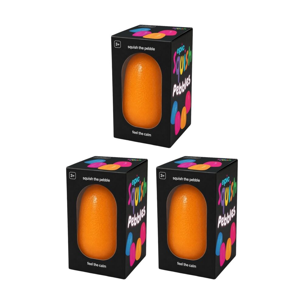 3PK Epic Squish Pebbles Assorted Soft Slow Rising Sensory Toy Kids 3y+