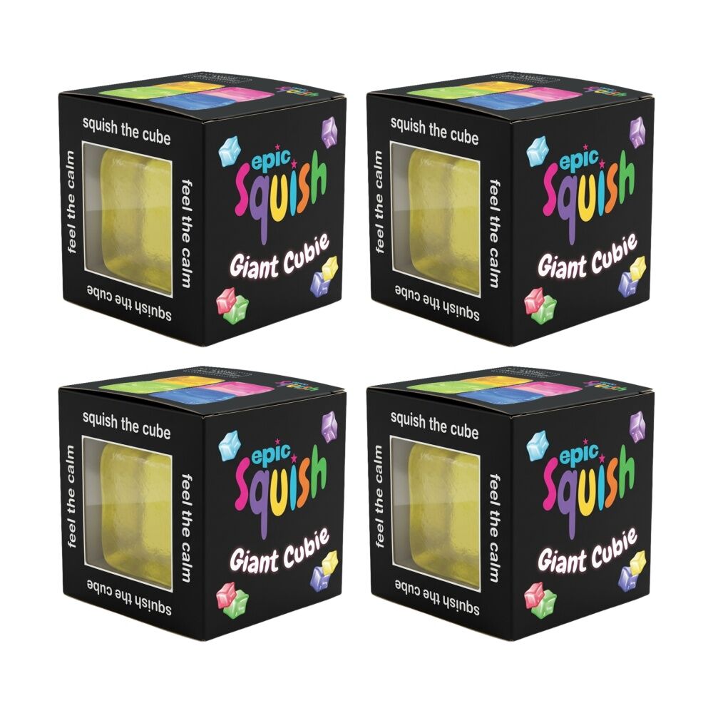 4PK Epic Squish Giant Cubie Assorted Slow Rising Sensory Toy Kids 3y+