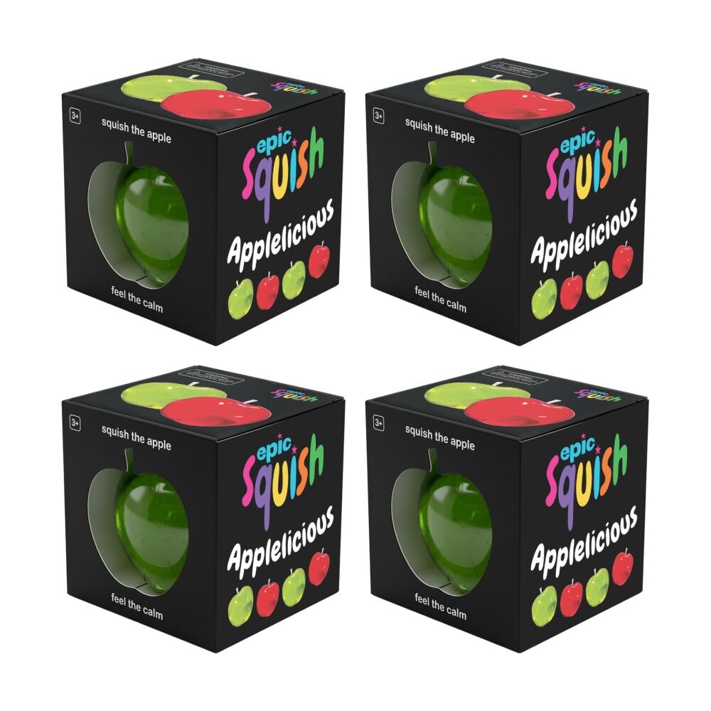 4PK Epic Squish 7.5cm Applelicious Assorted Soft Sensory Toy Kids 3y+