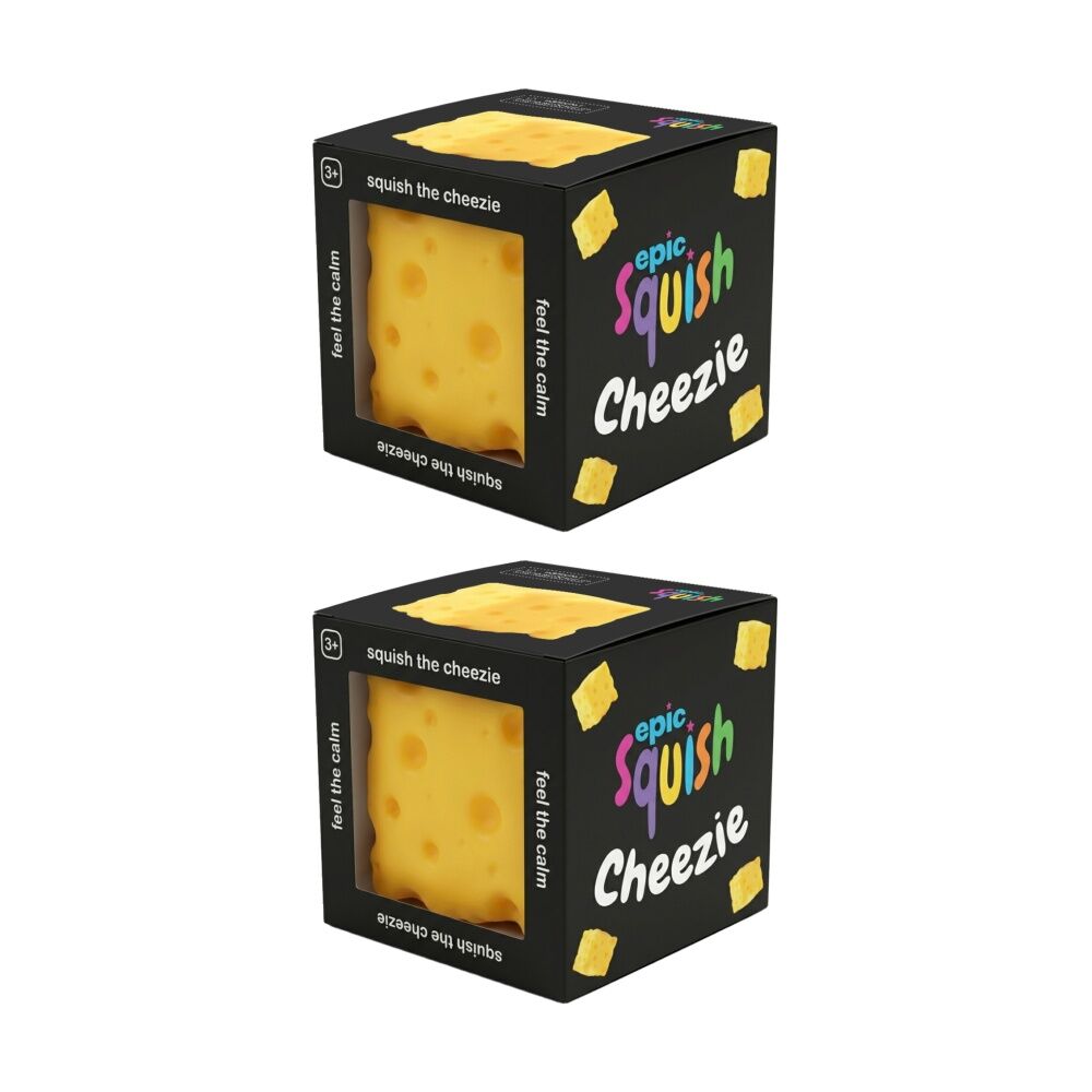 2PK Epic Squish 10cm Cheese Squishy Toy Cheezie Sensory Kids 3y+