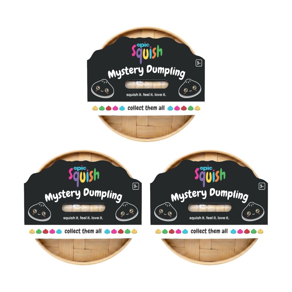 3PK Epic Squish Dumpling Assrtd Mystery Blind Box Sensory Toy Kids 3y+