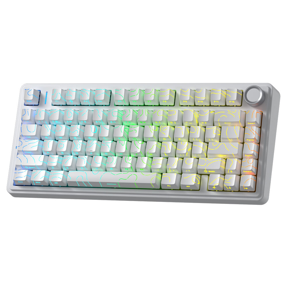 AULA F75 Wireless Type-C Tri-Mode Gasket Mechanical Keyboard White
