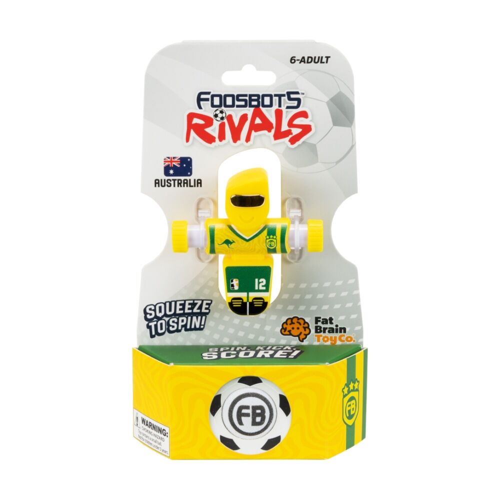 Foosbots Rivals Team Australia Soccer Toy Squeeze To Spin Kids 6+