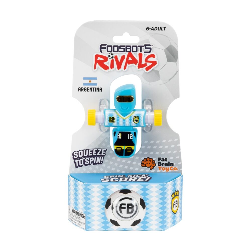 Foosbots Rivals Argentina Soccer Toy Squeeze To Spin Interactive Kids 6+