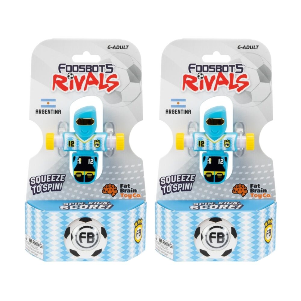 2PK Foosbots 6Y+ Rivals Team Argentina Squeeze To Spin Kids Soccer Football Toy
