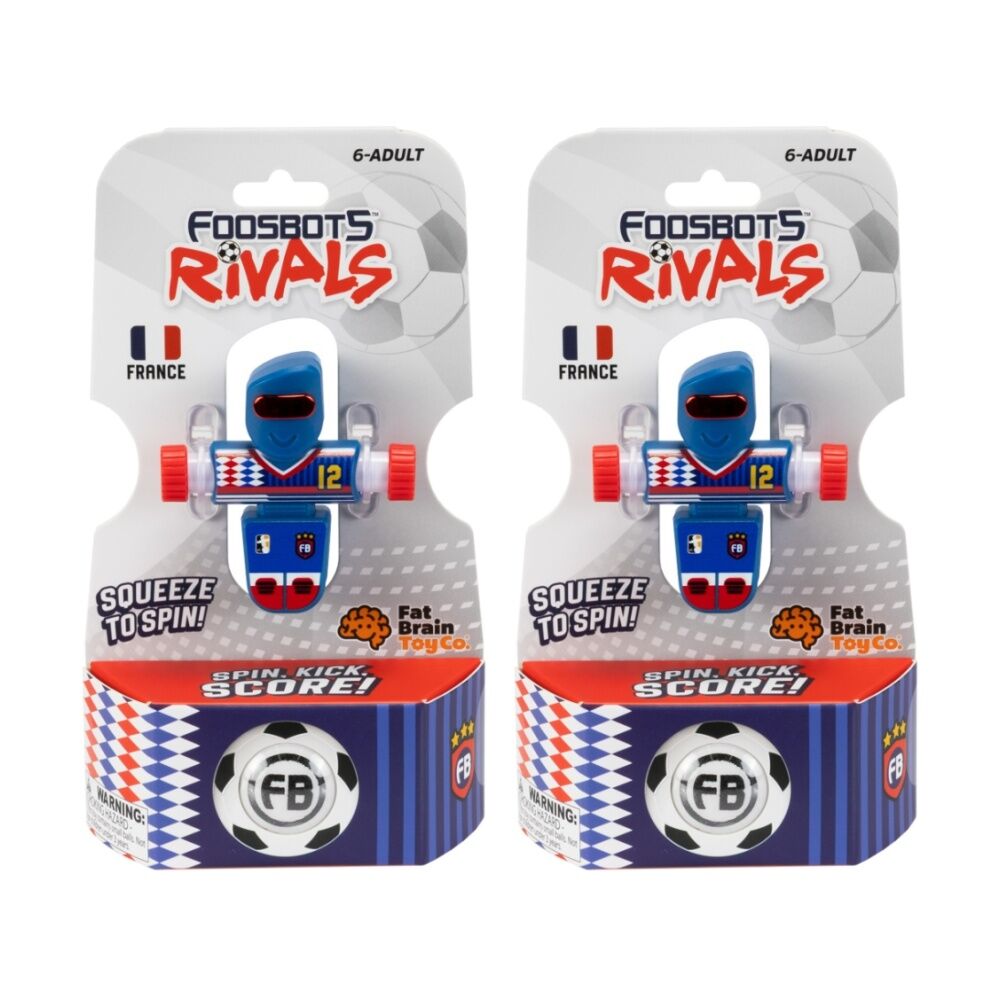 2PK Foosbots 6Y+ Rivals Team France Squeeze To Spin Kids Soccer Football Toy
