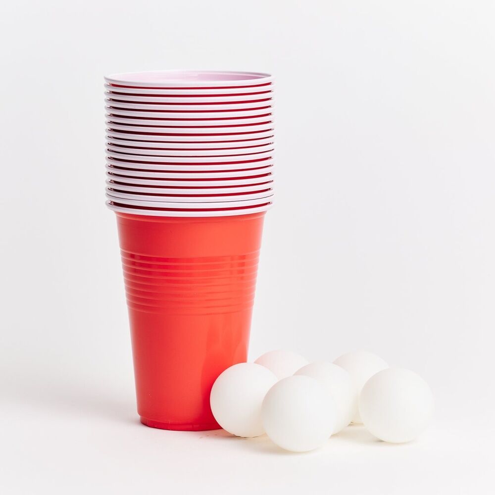 Funnybone Classic Beer Pong Party Game Set With Cups And Balls Orange