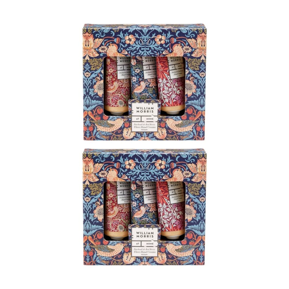 2x 3pc Heathcote & Ivory William Morris Strawberry Thief Hand Cream Set