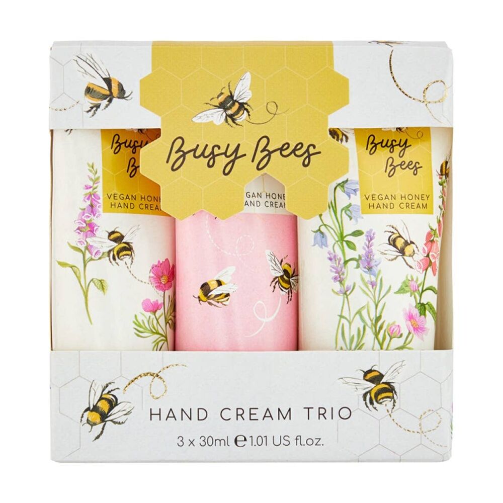 3pc Heathcote & Ivory Busy Bees Hand Cream Trio Collection Set 30ml