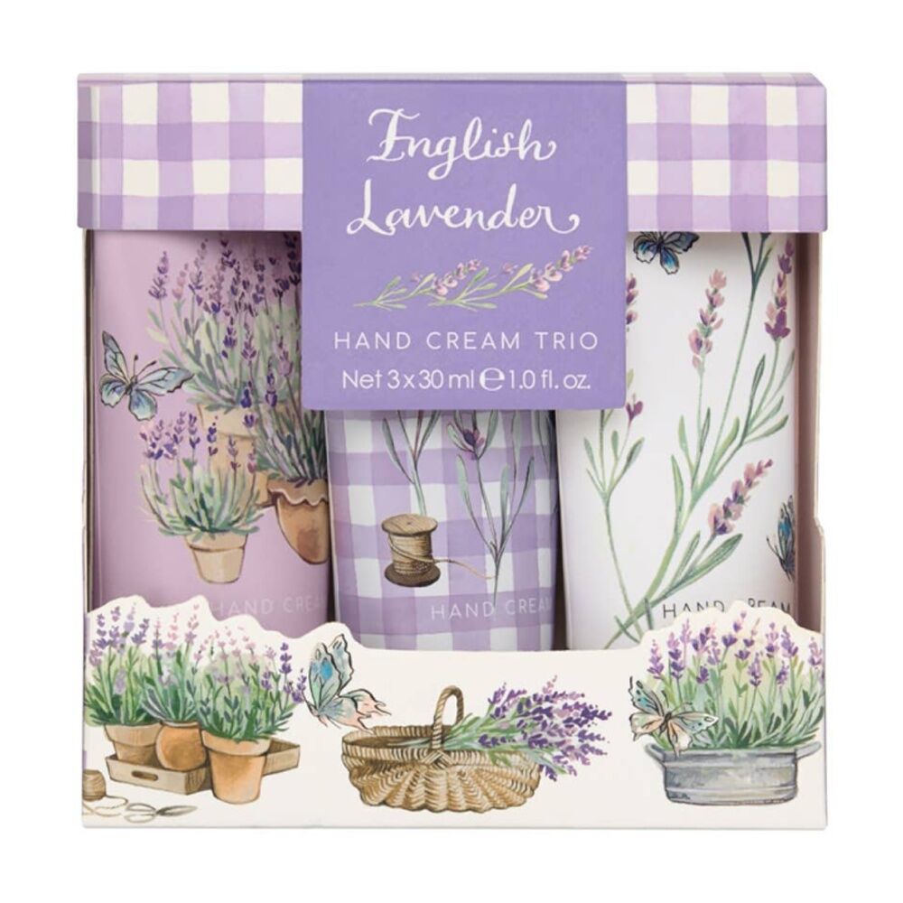 2x 3pc Heathcote & Ivory English Lavender Hand Cream Trio Travel 30ml