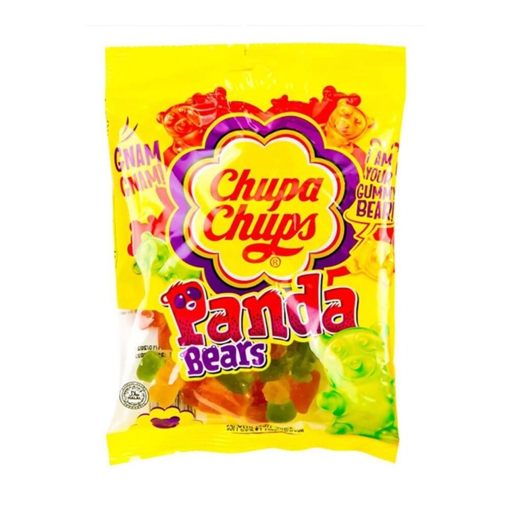 20PK Chupa Chups Jelly Panda Bears Gummy Lollies Sweets Pack Multi Flavour 90g