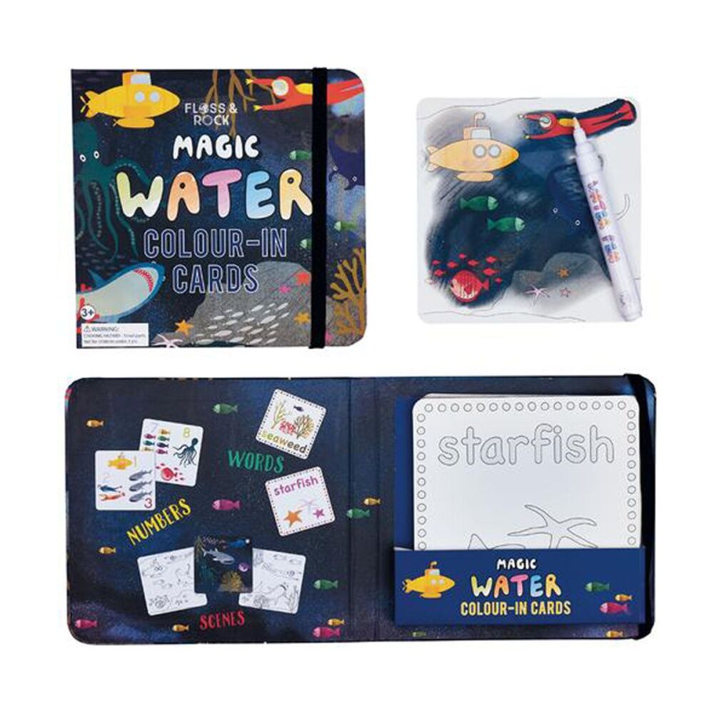 Floss & Rock Magic Kids 3y+ Water Colouring Cards Deep Sea Drawing Activity