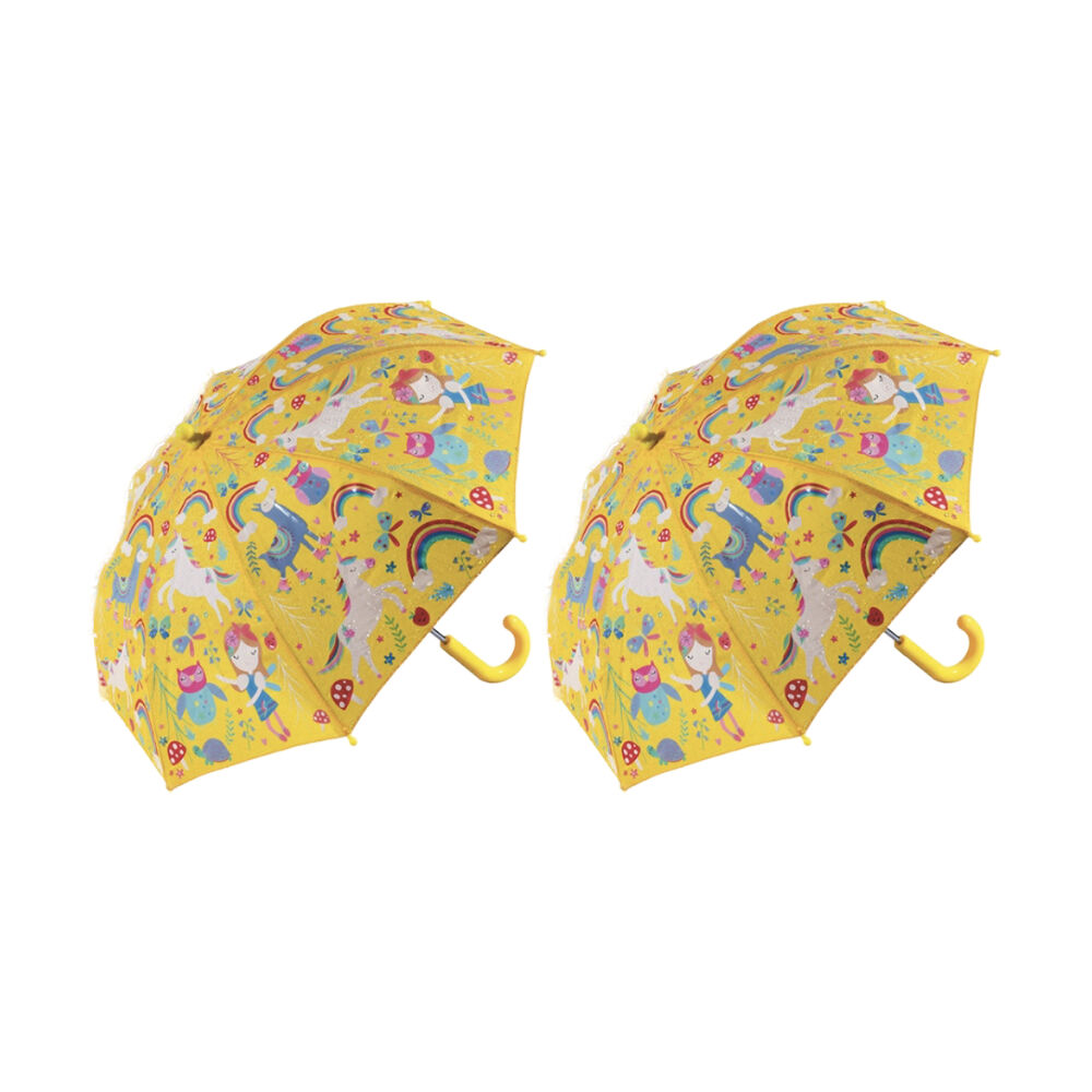 2PK Floss & Rock Colour Changing Umbrella Rainbow Fairy Kids 3y+ 60x70cm